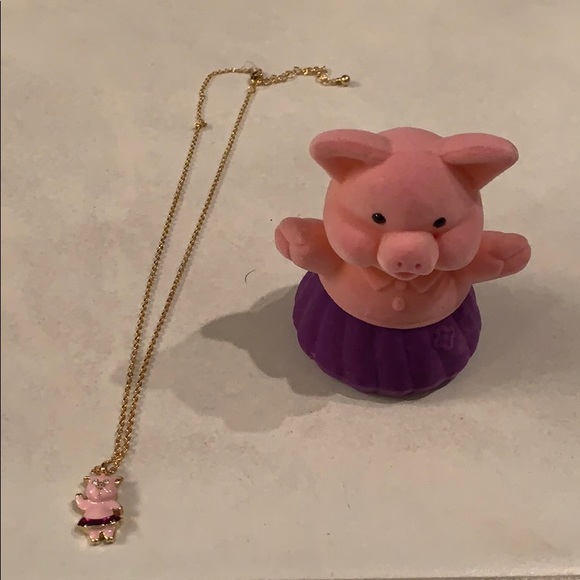 Pig necklace with case